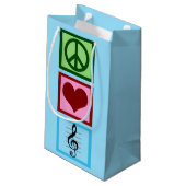 Peace Liebe Music Blue Musicum Weihnachten Kleine Geschenktüte (Rückseite Schrägansicht)