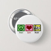 Peace Liebe Music Button (Vorne & Hinten)