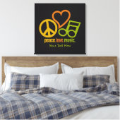 Peace Liebe Music custom canvas print Leinwanddruck (Insitu (Schlafzimmer))