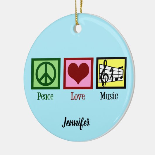Peace Liebe Music Custom Christmas Keramik Ornament (Links)