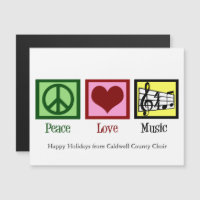 Peace Liebe Music Custom Christmas Magnet Card