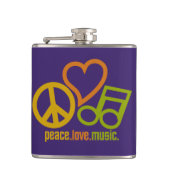 Peace Liebe Music Custom Flask Flachmann (Vorderseite)