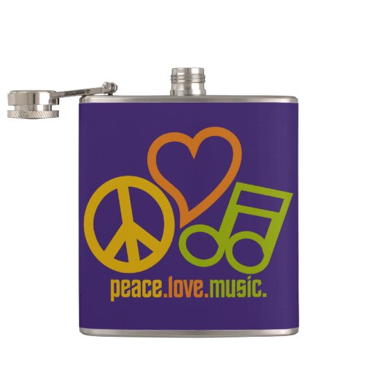 Peace Liebe Music Custom Flask Flachmann (Geöffnet)