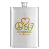 Peace Liebe Music Custom Flask Flachmann (Vorderseite)
