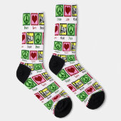 Peace Liebe Music Custom Musician Weihnachten Socken (Rechts)