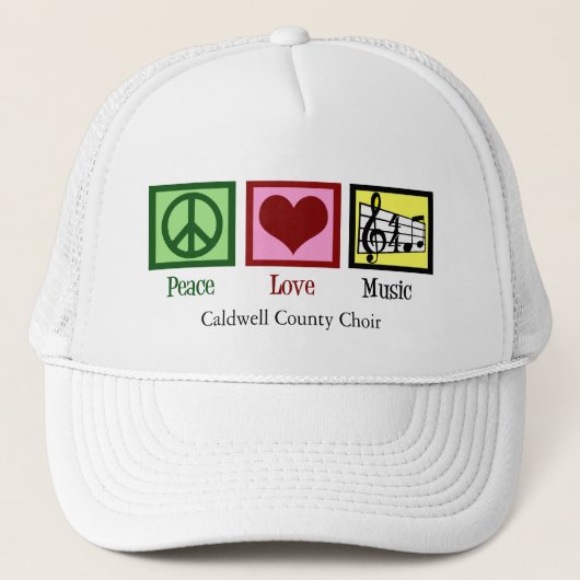 Peace Liebe Music Custom Niedlich Musician Truckerkappe (Vorderseite)