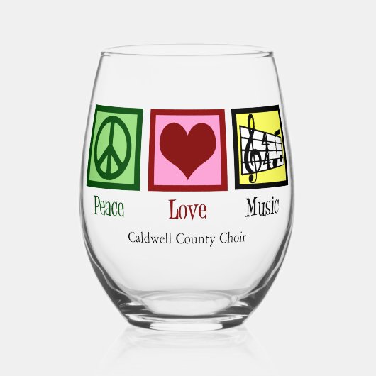 Peace Liebe Music Custom Niedlich Musician Weinglas Ohne Stiel (Vorderseite)