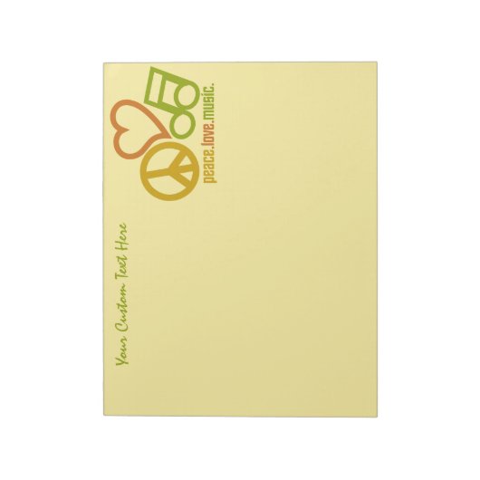 Peace Liebe Music custom notepad Notizblock (Rotiert)