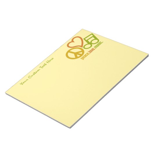 Peace Liebe Music custom notepad Notizblock (angewinkelt)