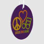 Peace Liebe Music Custom Ornament (Vorderseite)