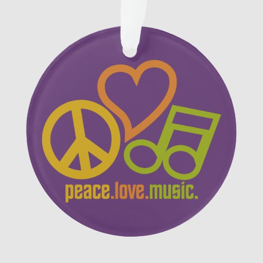 Peace Liebe Music Custom Ornament (Vorderseite)