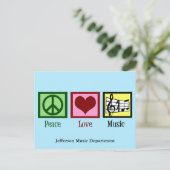 Peace Liebe Music Custom Postkarte (Stehend Vorderseite)
