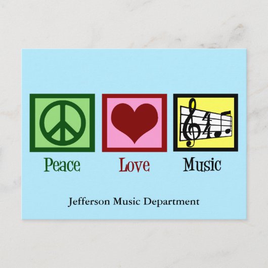 Peace Liebe Music Custom Postkarte (Vorderseite)