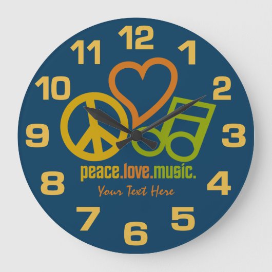 Peace Liebe Music Custom Uhren (Vorderseite)