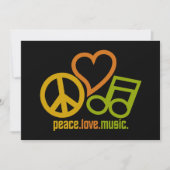 Peace Liebe Music Einladung, individuell anpassbar Einladung (Vorderseite)