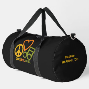 Peace Liebe Music individuelle Name Duffle Bag