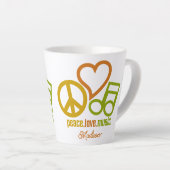 Peace Liebe Music individuelle Name Milchtasse (Rechte Ecke)