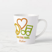 Peace Liebe Music individuelle Name Milchtasse (Rechts)