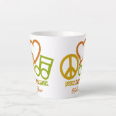 Peace Liebe Music individuelle Name Milchtasse (Vorderseite)