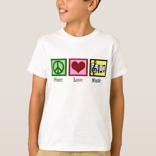 Peace Liebe Music Kids T-Shirt (Vorderseite)