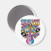 Peace Liebe Music Magnet (Vorderseite/Rückseite)