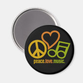 Peace Liebe Music Magnet (Vorderseite/Rückseite)