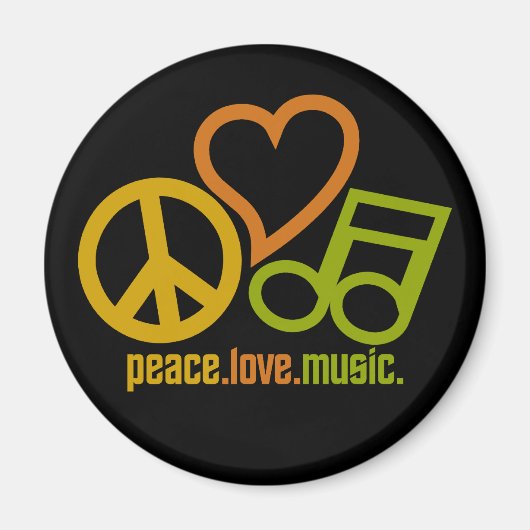 Peace Liebe Music Magnet (Vorne)