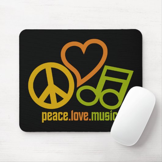 Peace Liebe Music Mousepad (Mit Mouse)