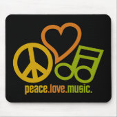Peace Liebe Music Mousepad (Vorne)