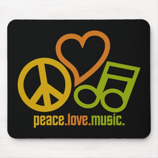 Peace Liebe Music Mousepad (Vorne)