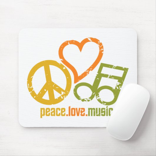 Peace Liebe Music Mousepad (Mit Mouse)