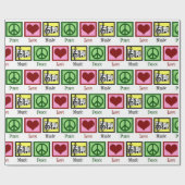 Peace Liebe Music Niedlich Musicum Weihnachten Geschenkpapier (Flach)