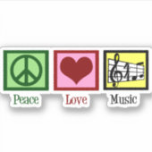 Peace Liebe Music Notebook Aufkleber (Vorderseite)
