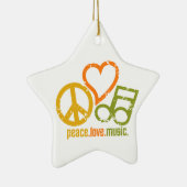 Peace Liebe Music Ornament, anpassbar Keramikornament (Rechts)