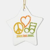 Peace Liebe Music Ornament, anpassbar Keramikornament (Links)