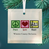 Peace Liebe Music Personalisiert Weihnachten Ornament Aus Glas