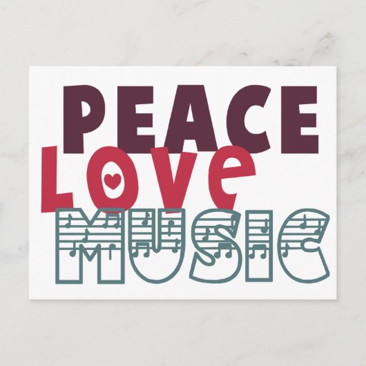 Peace Liebe Music Postkarte (Vorderseite)