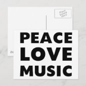 Peace Liebe Music Postkarte (Vorne/Hinten)