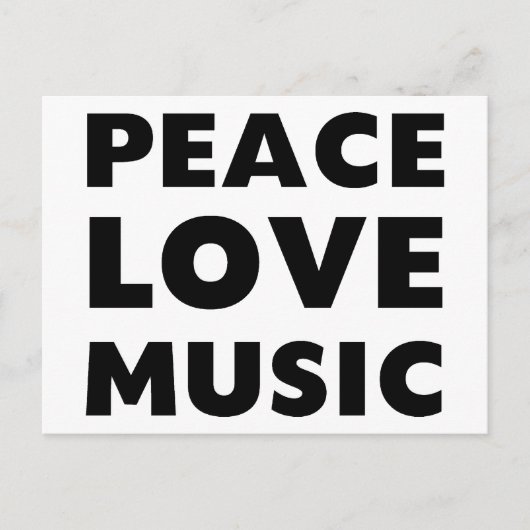 Peace Liebe Music Postkarte (Vorderseite)