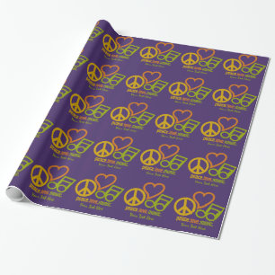 Peace Liebe Music - Sonderverpackungspapier Geschenkpapier