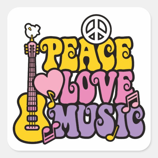 Peace Liebe Music Sticker (Vorderseite)