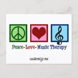 Peace Liebe Music Therapy Personalisiert Therapist Postkarte