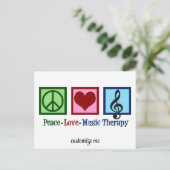 Peace Liebe Music Therapy Personalisiert Therapist Postkarte (Stehend Vorderseite)