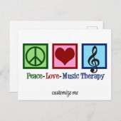 Peace Liebe Music Therapy Personalisiert Therapist Postkarte (Vorne/Hinten)