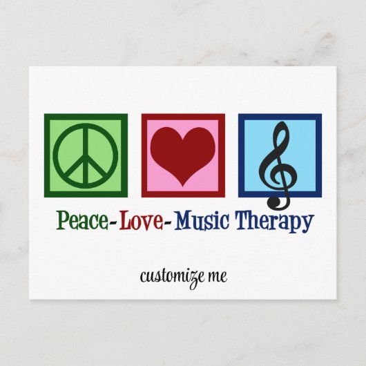 Peace Liebe Music Therapy Personalisiert Therapist Postkarte (Vorderseite)