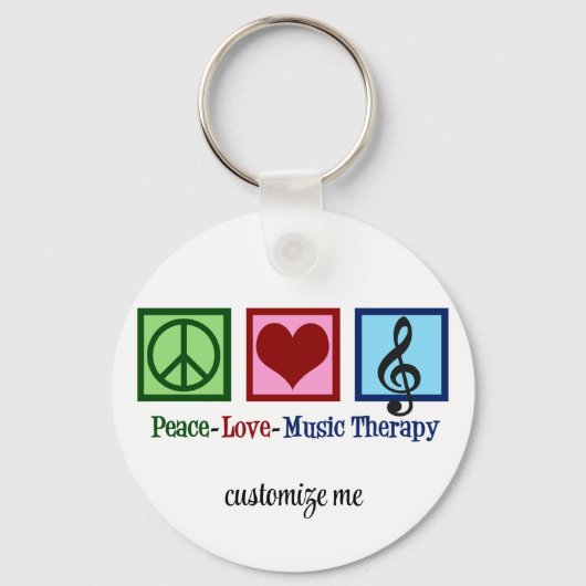 Peace Liebe Music Therapy Personalisiert Therapist Schlüsselanhänger (Vorderseite)