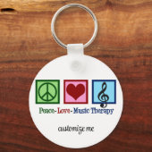 Peace Liebe Music Therapy Personalisiert Therapist Schlüsselanhänger (Vorderseite)