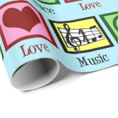 Peace Liebe Music - Weihnachten Geschenkpapier (Rolleneckpunkt)