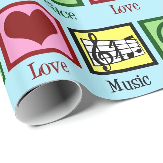 Peace Liebe Music - Weihnachten Geschenkpapier (Rolleneckpunkt)