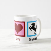 Peace Liebe Mustangs Kaffeetasse (VorderseiteRechts)